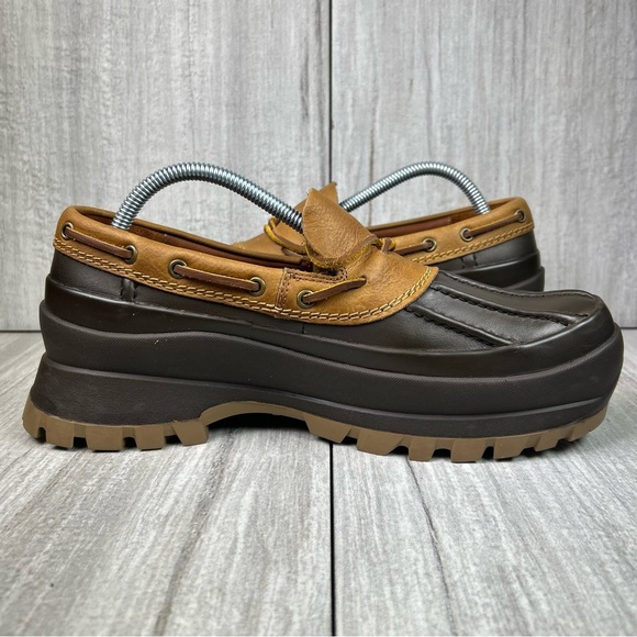 NEW Polo Ralph Lauren Country Logan Lug Sole Leather Duck Boot Shoe Mens Size 9 - Picture 5 of 11